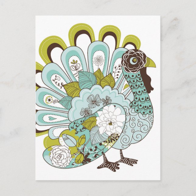 Happy Thanksgiving Beautiful Turkey Card 2 (Front)