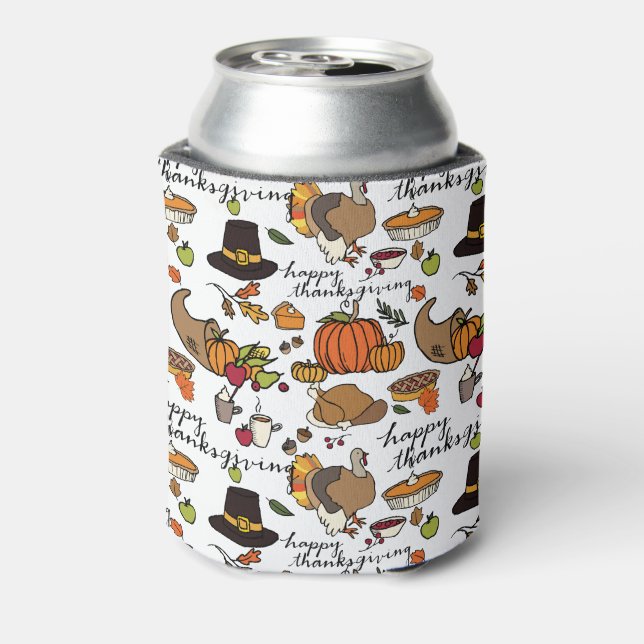 Happy Thanksgiving Beer/Soda Cooler (Can Back)