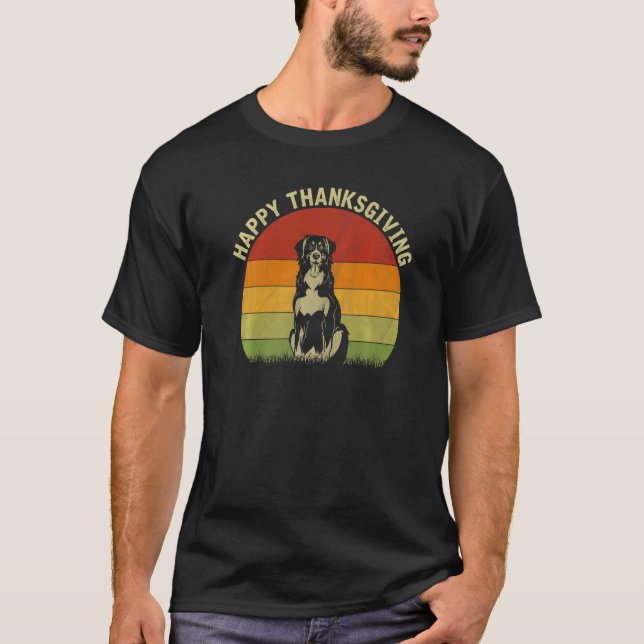Happy Thanksgiving Bernese Mountain Dog Thanksgivi T-Shirt (Front)
