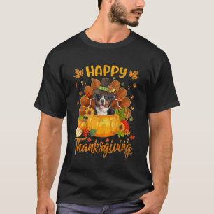 Happy Thanksgiving Bernese Mountain Dog Turkey Pum T-Shirt