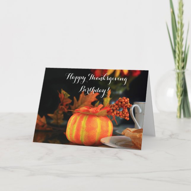 Happy Thanksgiving Birthday greeting card (Front)