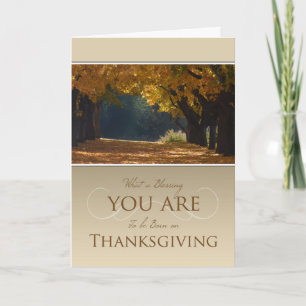 Happy Thanksgiving Birthday Holiday Card