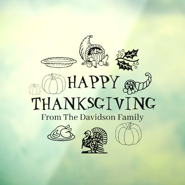 Happy Thanksgiving black custom name decor  (Sheet 3)