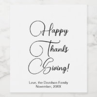 Happy Thanksgiving black custom script elegant