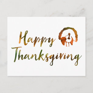 Happy Thanksgiving (bokeh turkey lights) Holiday Postcard