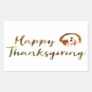 Happy Thanksgiving (bokeh turkey lights) Rectangular Sticker