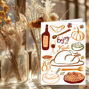 Happy Thanksgiving Bountiful Feast Holiday  Card