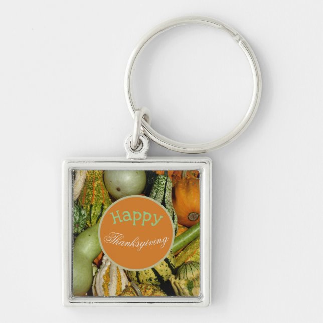 Happy Thanksgiving Bountiful Harvest Key Ring (Front)