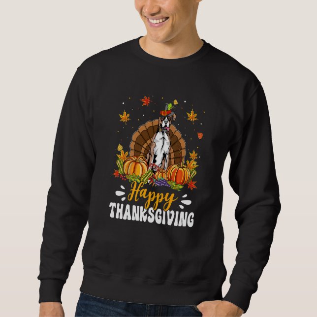 Happy Thanksgiving Boxer Dog Turkey Pumpkin  1 Sweatshirt (Front)