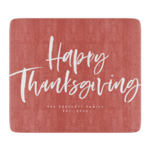 Happy Thanksgiving brush lettering Cutting Board
