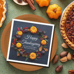 Happy Thanksgiving Business Pumpkin Dinner Party Napkin