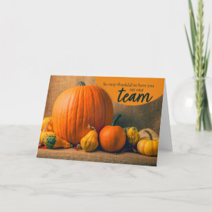 Happy Thanksgiving Business Thankful Team Member Holiday Card