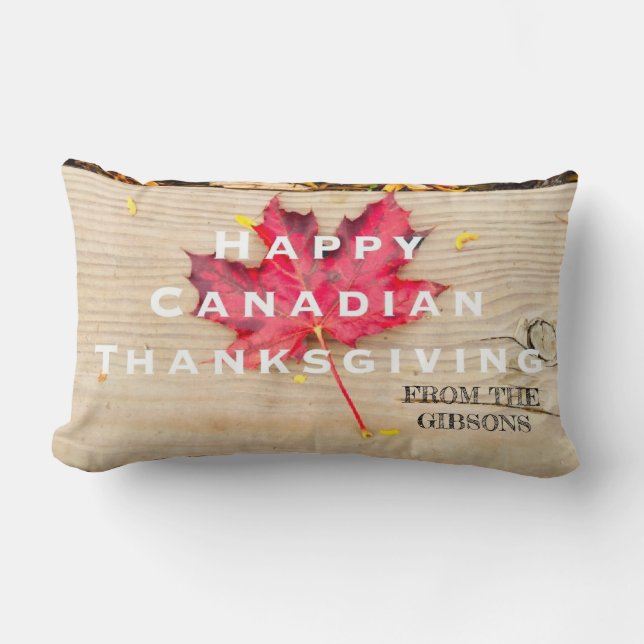 Happy Thanksgiving Canada Thanksgiving Maple Leaf Lumbar Cushion (Front)