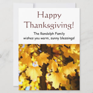 Happy Thanksgiving Cards Invitations Add Your Text