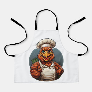 Happy Thanksgiving Cartoon Cute Chef Turkey Apron