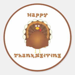 Happy Thanksgiving cartoon turkey stickers