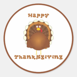 Happy Thanksgiving cartoon turkey stickers