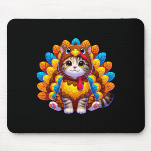 Happy Thanksgiving Cat Turkey Costume Christmas Da Mouse Pad