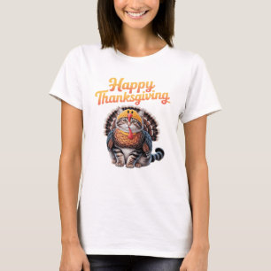 Happy Thanksgiving Cat Turkey Day Fall Classic T-S T-Shirt