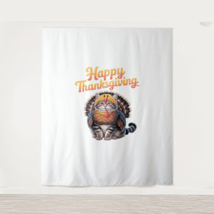 Happy Thanksgiving Cat Turkey Day Fall Classic T-S Tapestry