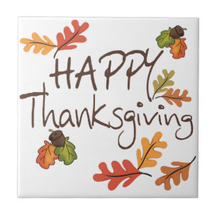 Happy Thanksgiving Ceramic Tile