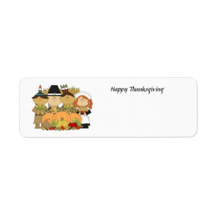 Happy Thanksgiving Children Return Address Label