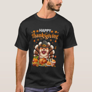 Happy Thanksgiving Chow Chow Cosplay Turkey Dinner T-Shirt