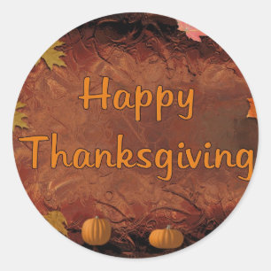 Happy Thanksgiving Classic Round Sticker
