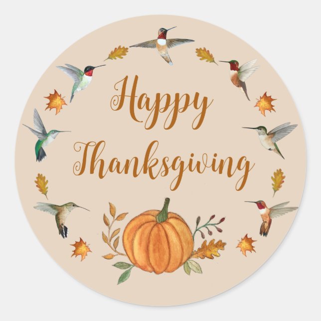 Happy Thanksgiving  Classic Round Sticker (Front)