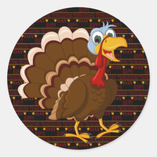 Happy Thanksgiving Classic Round Sticker