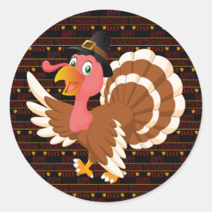 Happy Thanksgiving Classic Round Sticker