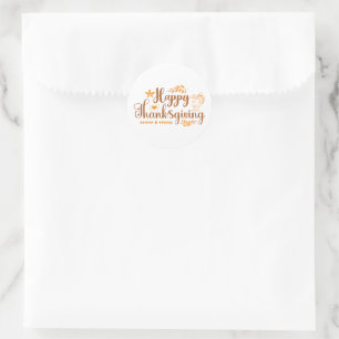 Happy Thanksgiving Classic Round Sticker
