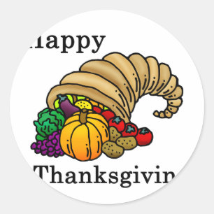 Happy Thanksgiving Classic Round Sticker