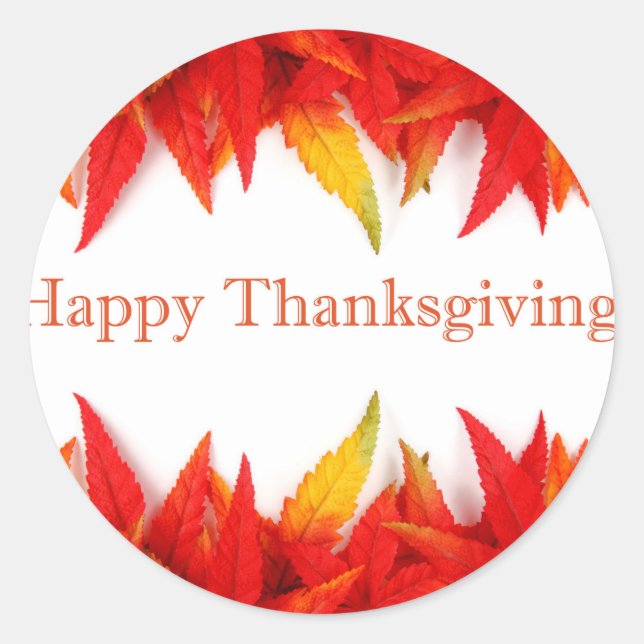 Happy Thanksgiving! Classic Round Sticker (Front)