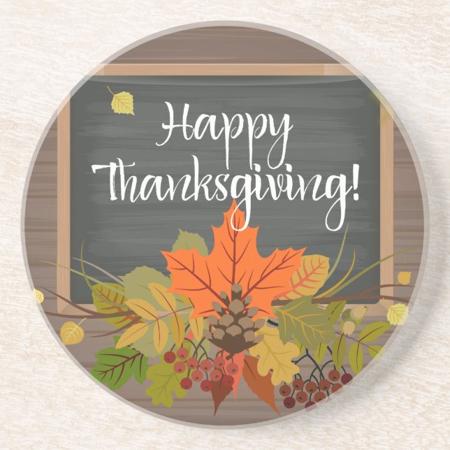 happy thanksgiving coaster (Front)