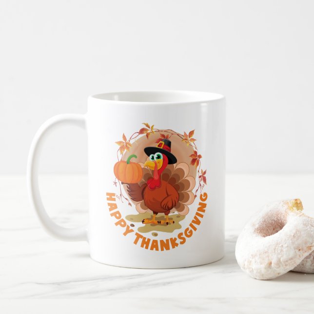 Happy Thanksgiving Coffee Mug (With Donut)