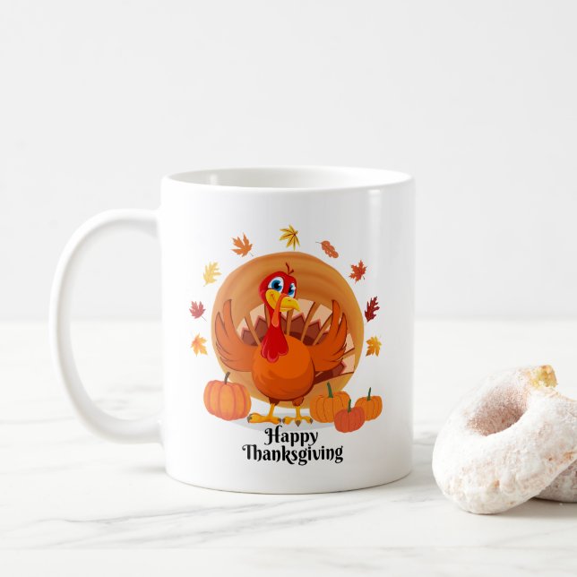 Happy Thanksgiving Coffee Mug (With Donut)