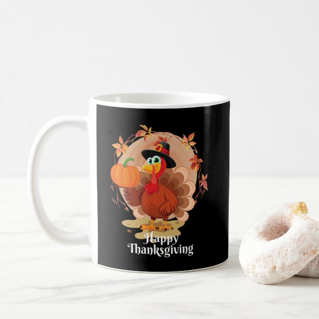 Happy Thanksgiving Coffee Mug (With Donut)
