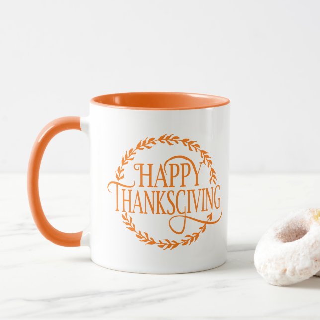 Happy Thanksgiving Coffee Mug (With Donut)