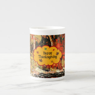 "Happy Thanksgiving," Colors of Autumn, Bone China Mug