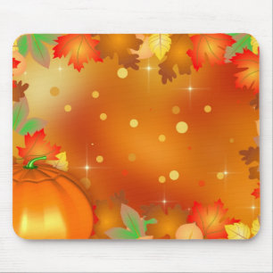 Happy Thanksgiving Colourful Autumn Leaves Mouse Pad