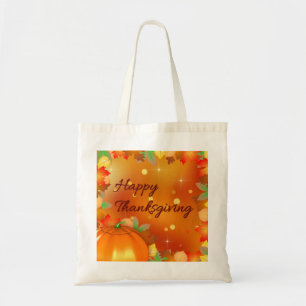 Happy Thanksgiving Colourful Autumn Leaves Tote Bag