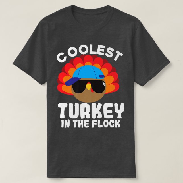 Happy Thanksgiving Coolest Turkey Boys Kids Men Ou T-Shirt (Design Front)