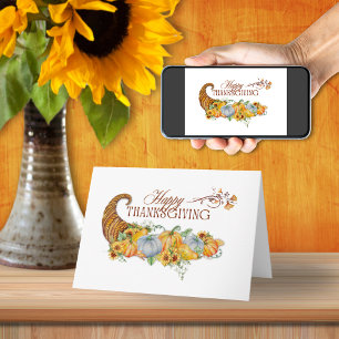 Happy Thanksgiving Cornucopia Card
