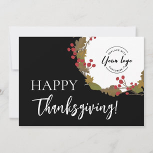Happy Thanksgiving Custom business logo  Holiday Card