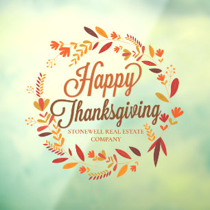 Happy Thanksgiving Custom Company Autumn Leaf