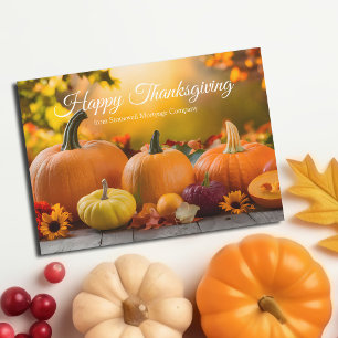 Happy Thanksgiving Custom Company Autumn Pumpkins Holiday Card