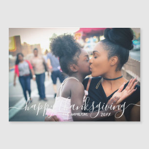 Happy Thanksgiving Custom Photo Magnet Card