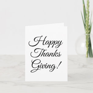 Happy Thanksgiving custom script text typography Card