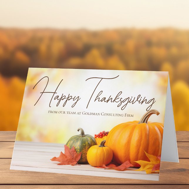 Happy Thanksgiving Customisable Business Marketing Holiday Card (Creator Uploaded)